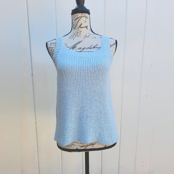 J.Crew Point Sur Mint Pastel Green Knit Tank Top Quiet Luxury Size M - Picture 2 of 10